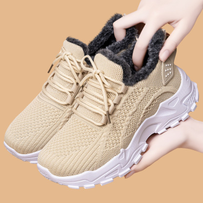 Women's plush cotton sneakers