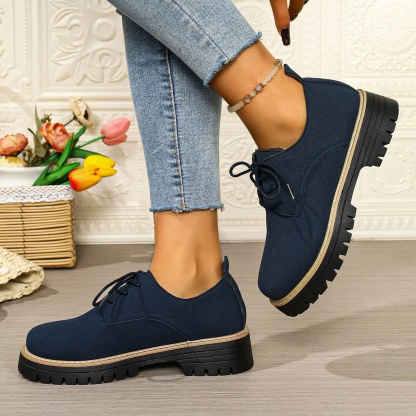 Women's waterproof and non-slip lace-up thick-soled loafers