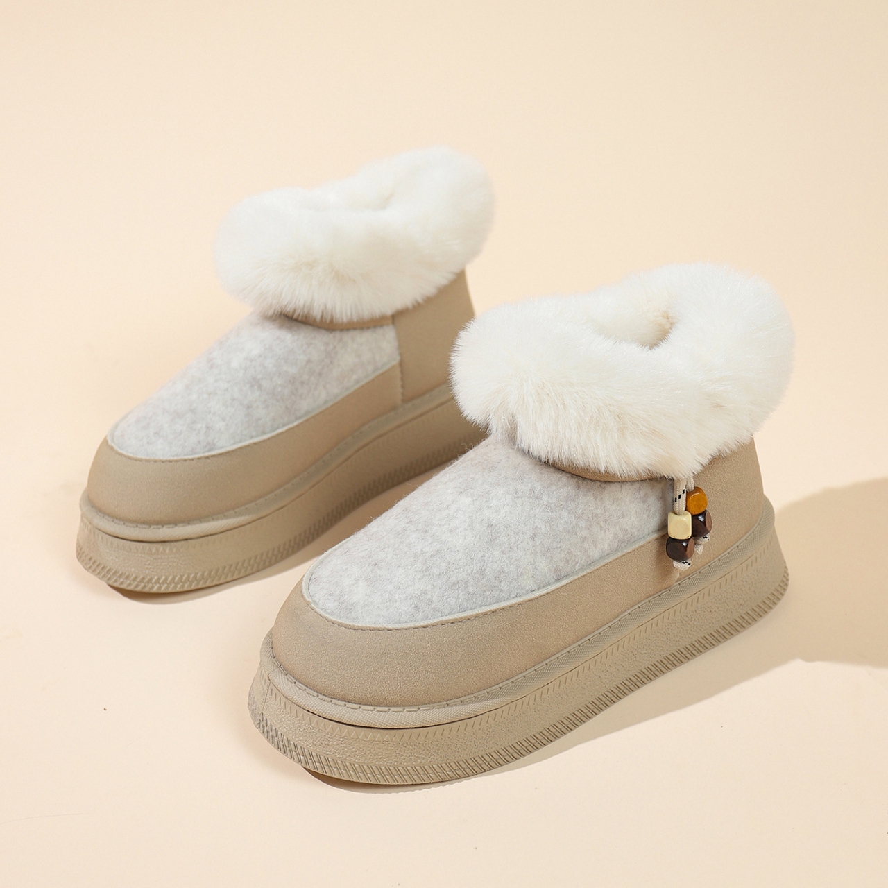 Women's thick-soled velvet cotton shoes