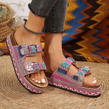 🔥Women's new summer thick-soled cork slippers