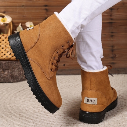 Women's waterproof and non-slip flat cotton boots