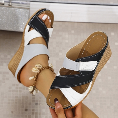 🔥HOT SALE🔥Women's Adjustable Velcro Non-Slip Thick Sole Wedge Sandals - Buy 2 get free shipping