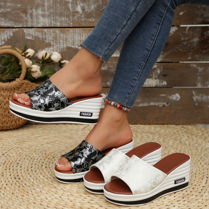 🔥HOT SALE🔥Ladies summer new fashion wedge slippers - Buy 2 get free shipping
