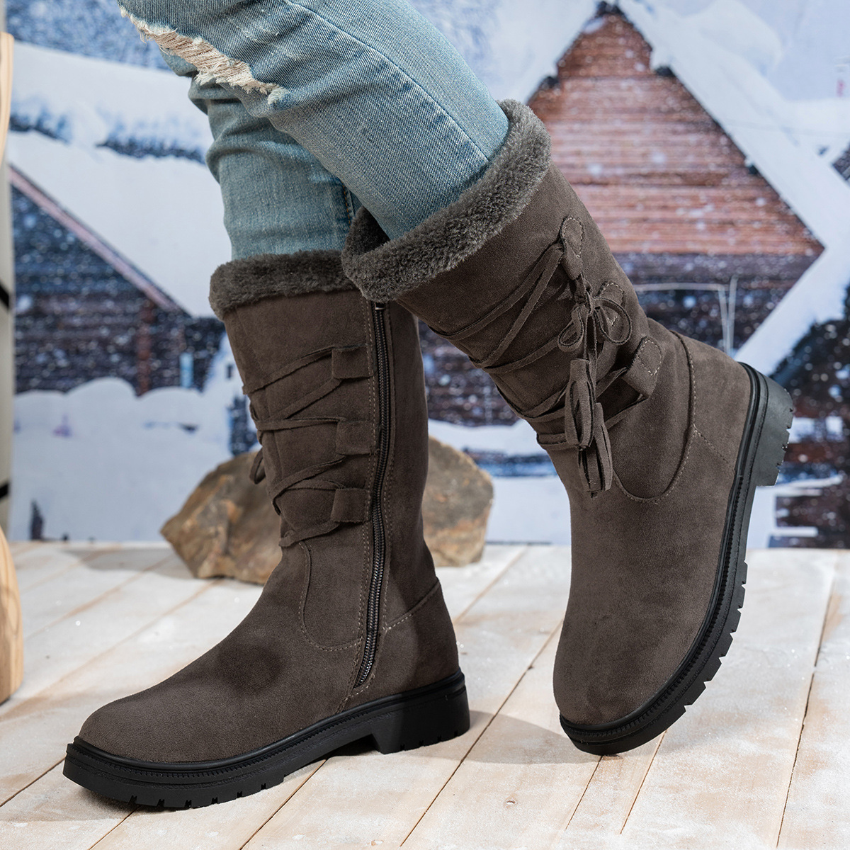 ⏳Limited-time 50% off⏰Women's Mid Calf Winter Boots👢