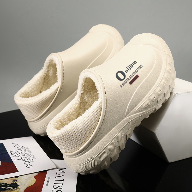 Women's/Men’s Plush Waterproof Fleece-Lined Indoor–Outdoor Winter Slippers