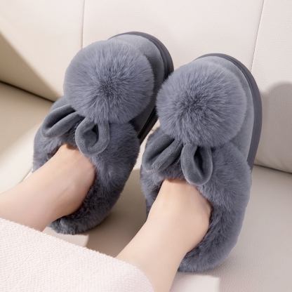 Women's plush warm rabbit slippers