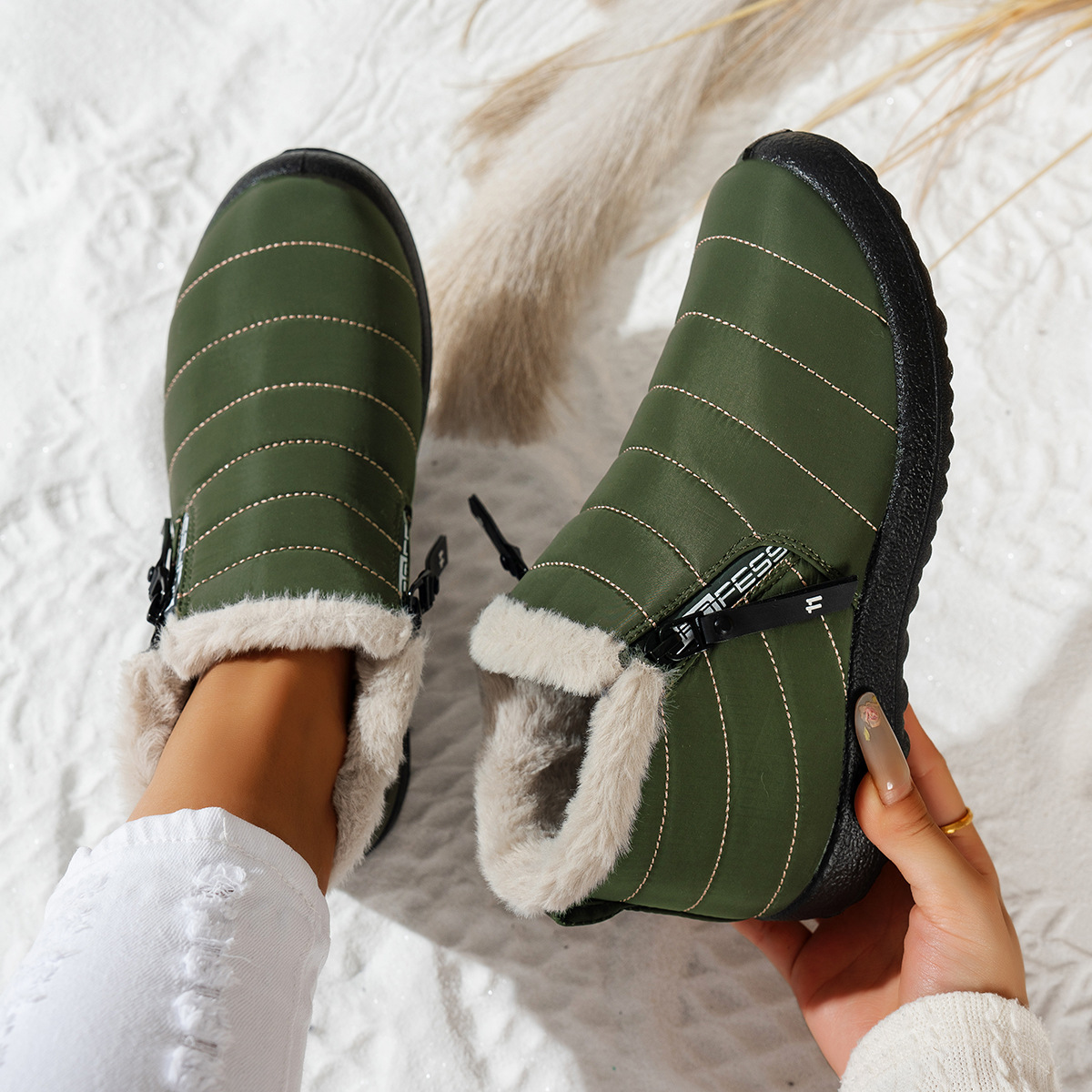 Women's/Men's Waterproof Warm Side Zipper Winter Boots