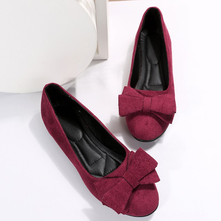Women's bow-decorated wedge shoes