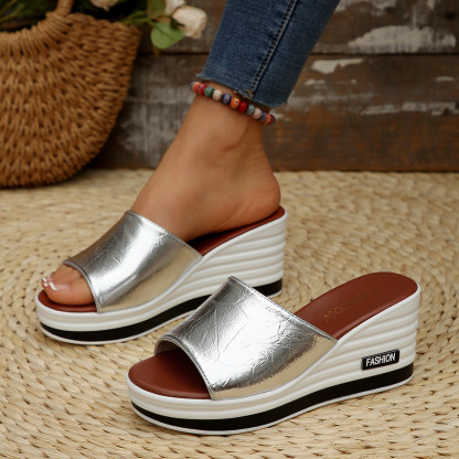 🔥HOT SALE🔥Ladies summer new fashion wedge slippers - Buy 2 get free shipping
