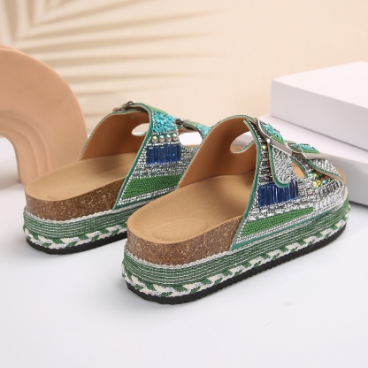 🔥Women's new summer thick-soled cork slippers