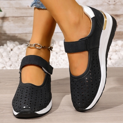 🔥Women's Summer Breathable Lightweight Adjustable Velcro Wedge Heel Sneakers