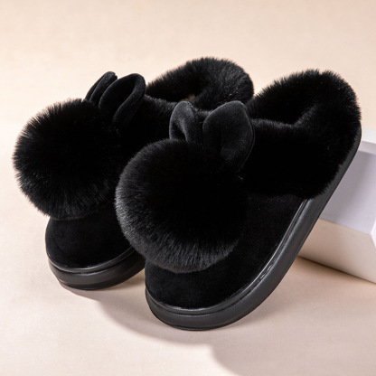 Women's plush warm rabbit slippers