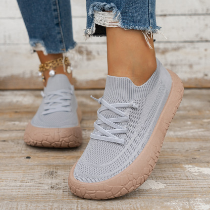 Women's Breathable Knit Casual Sneakers Slip‑on Walking Shoes for Wide & Swollen Feet