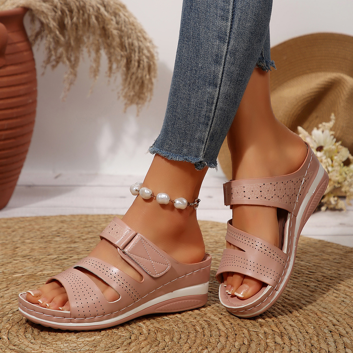 🔥Hot Sale🔥2025 Summer Thick Soled Wedge Sandals - Free Shipping for Two Pairs