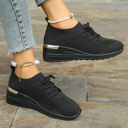 Women's mesh breathable lightweight orthopedic lace-up sneakers
