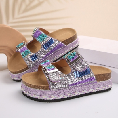 🔥Women's new summer thick-soled cork slippers