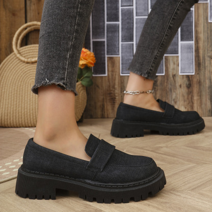 Women's thick-soled comfortable slip-on loafers
