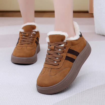 Women's winter cotton shoes with soft sole and plush lining