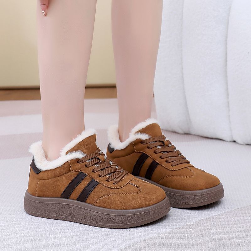 Women's winter cotton shoes with soft sole and plush lining