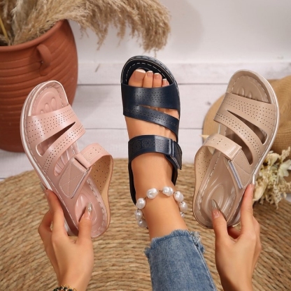 🔥Hot Sale🔥2025 Summer Thick Soled Wedge Sandals - Free Shipping for Two Pairs