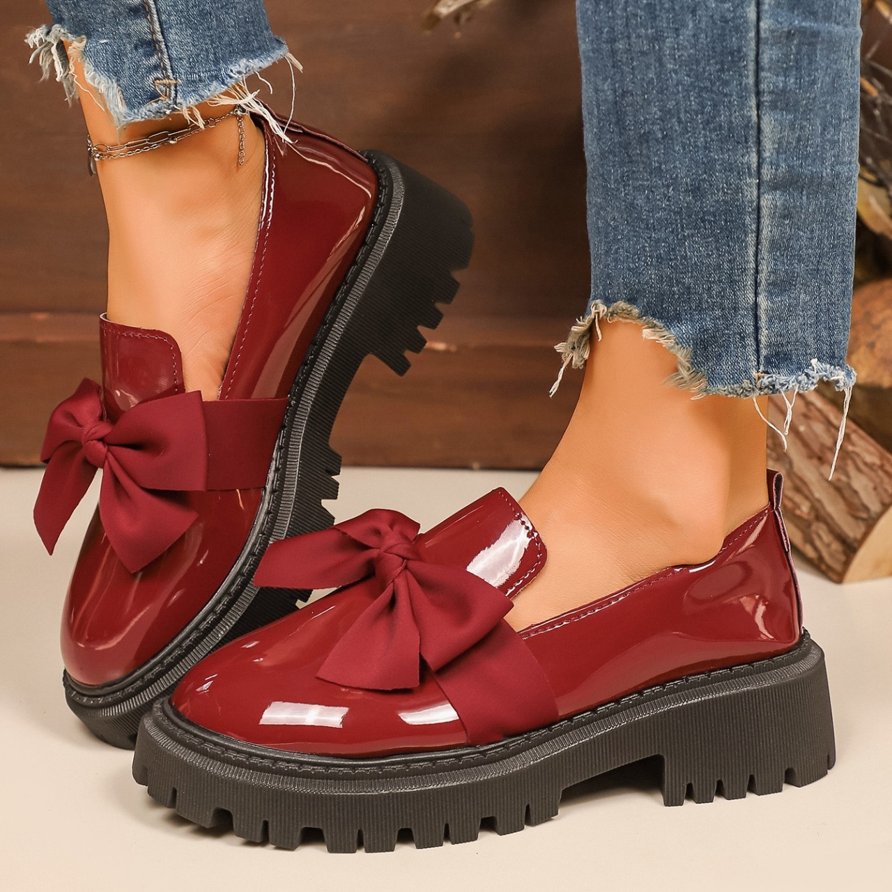 Women's non-slip thick-soled slip-on loafers