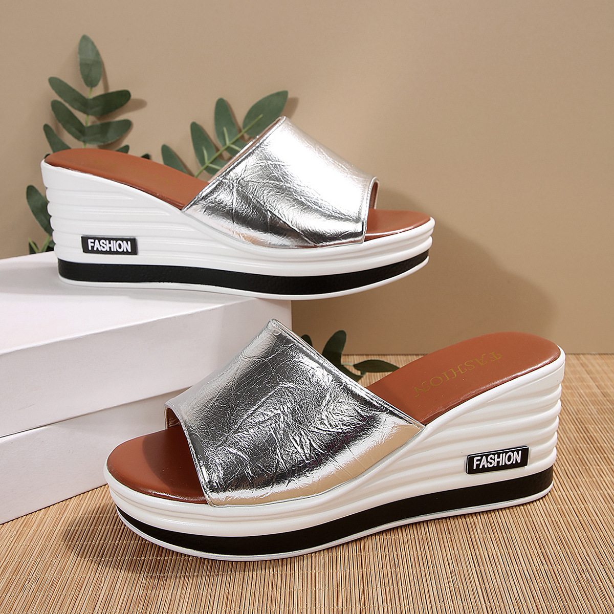 🔥HOT SALE🔥Ladies summer new fashion wedge slippers - Buy 2 get free shipping