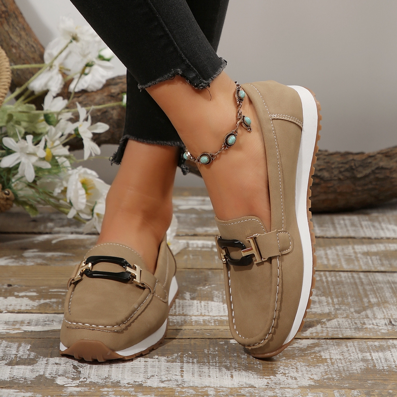 Women's thick-soled comfortable non-slip loafers