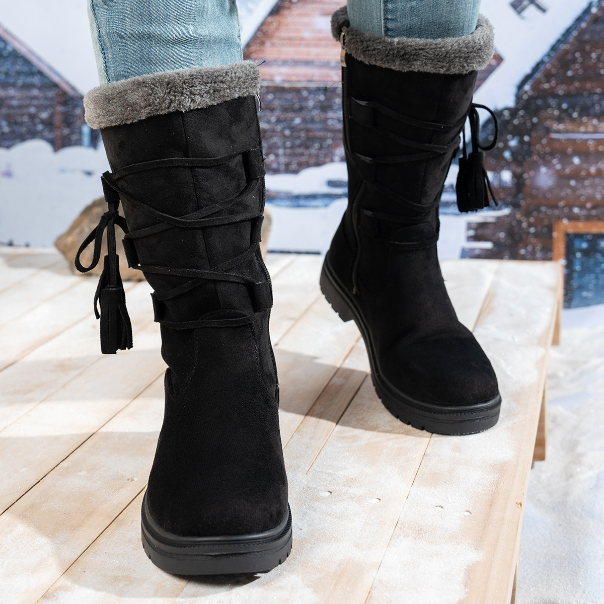 ⏳Limited-time 50% off⏰Women's Mid Calf Winter Boots👢