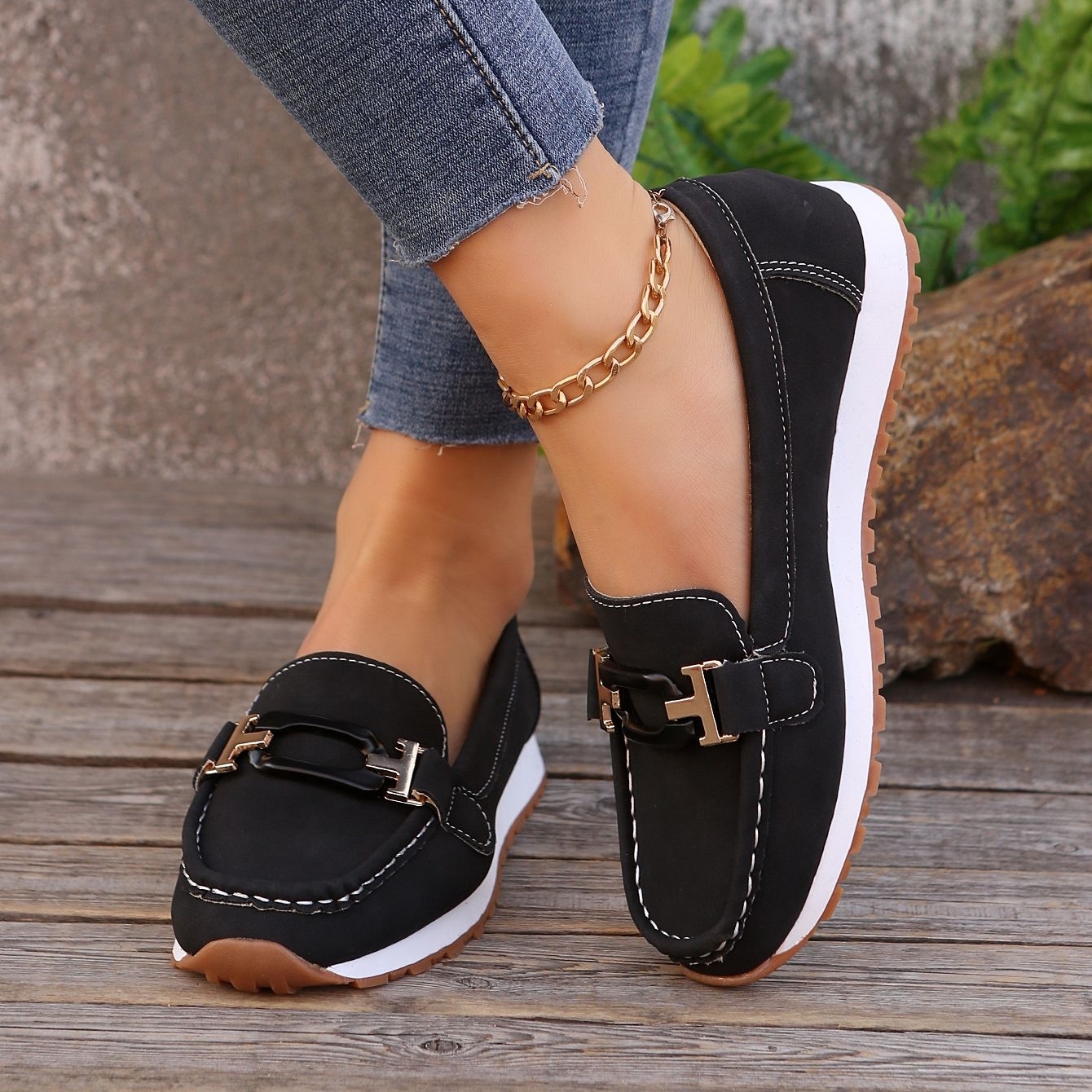 Women's thick-soled comfortable non-slip loafers