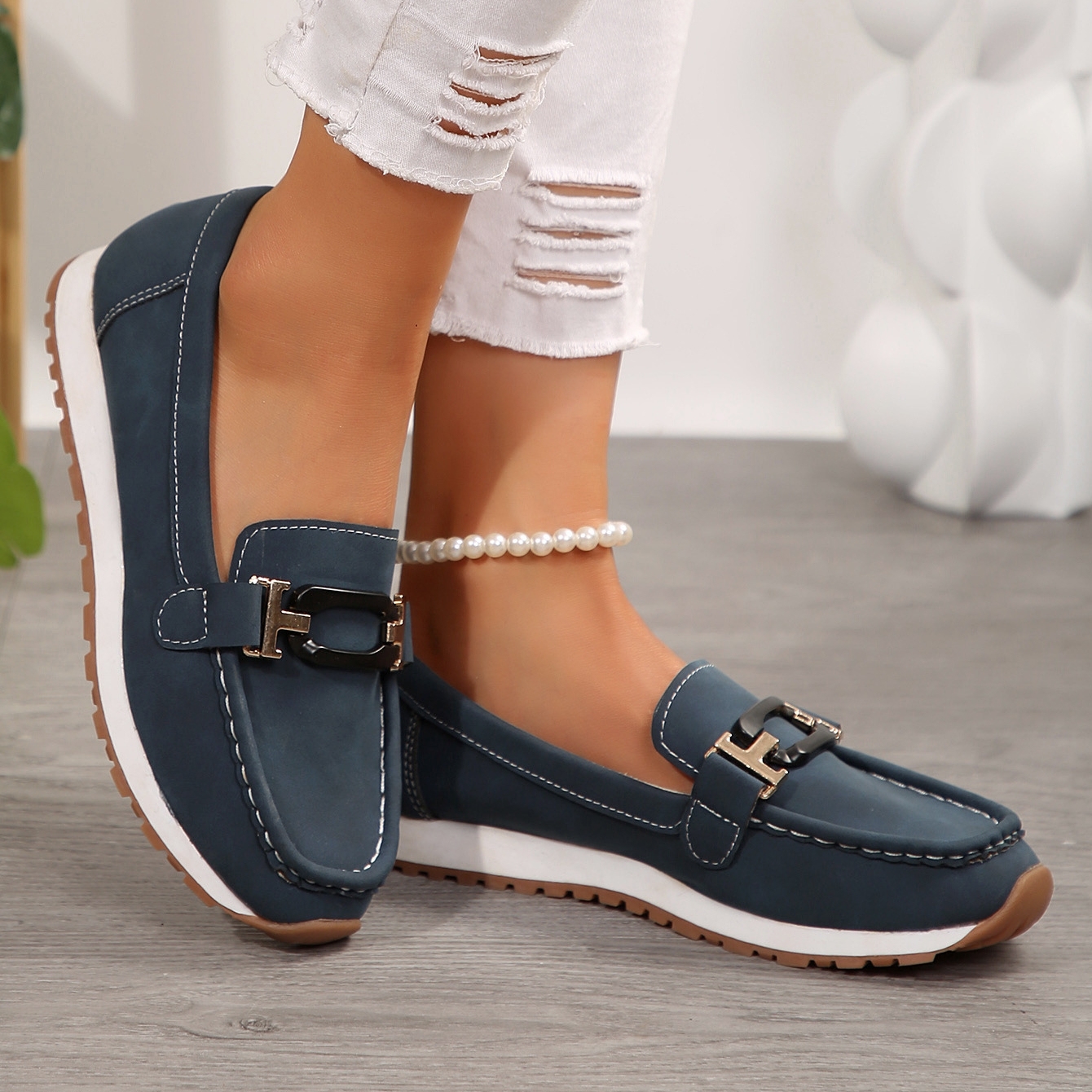 Women's thick-soled comfortable non-slip loafers