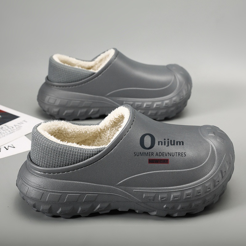 Women's/Men’s Plush Waterproof Fleece-Lined Indoor–Outdoor Winter Slippers