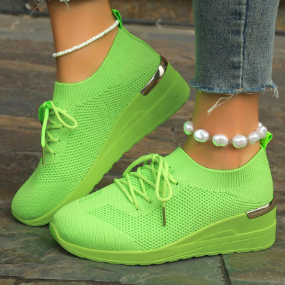 Women's mesh breathable lightweight orthopedic lace-up sneakers