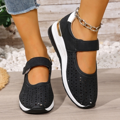 🔥Women's Summer Breathable Lightweight Adjustable Velcro Wedge Heel Sneakers