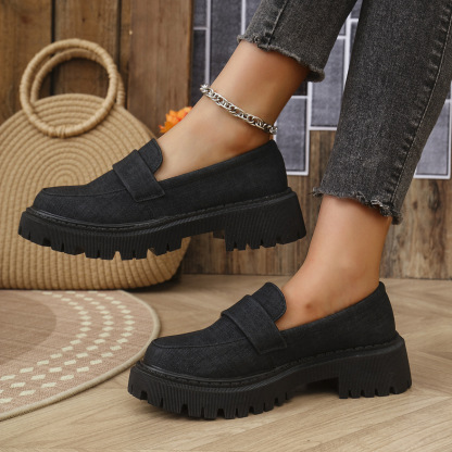Women's thick-soled comfortable slip-on loafers