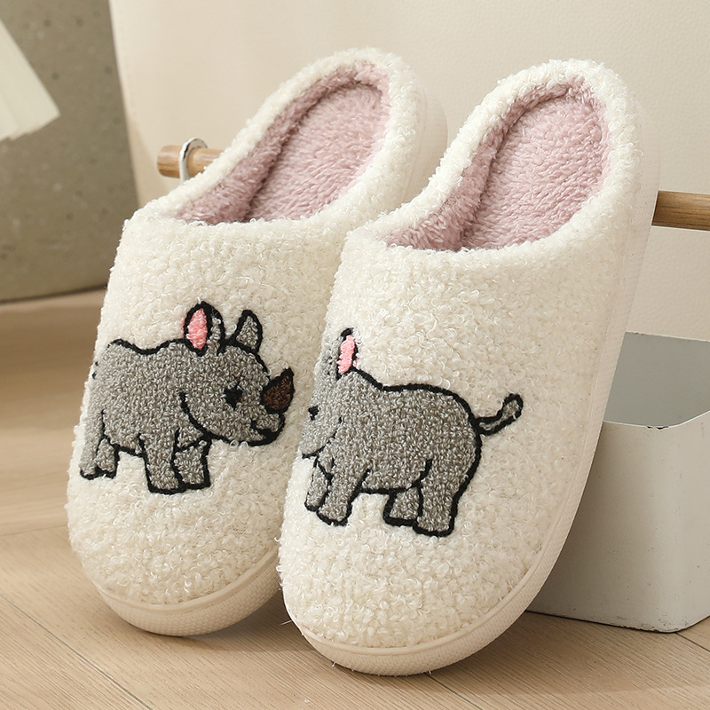 Cute non-slip cotton slippers