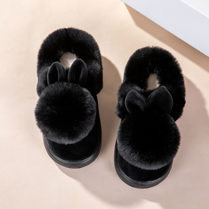 Women's plush warm rabbit slippers