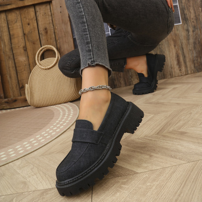 Women's thick-soled comfortable slip-on loafers