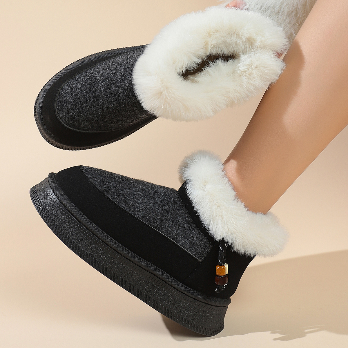 Women's thick-soled velvet cotton shoes