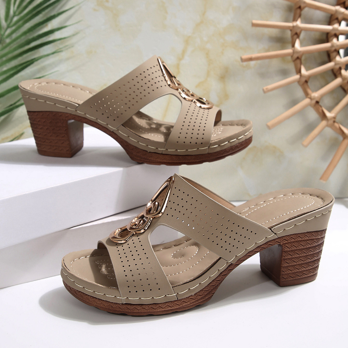🔥Hot Sale🔥New Summer High Heel Sandals - Free Shipping for Two Pairs