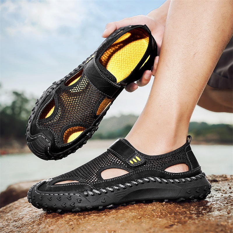 ⏰Last Day! 50% OFF 🔥Men's Handmade Cowhide Breathable Mesh Sandals