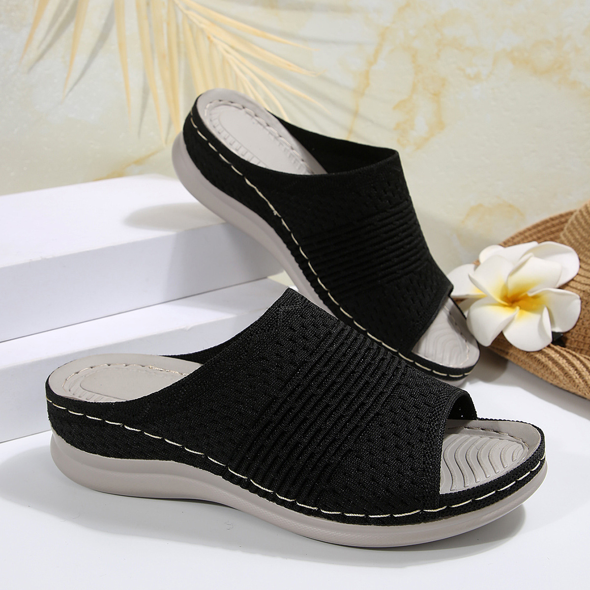 🔥Hot Sale🔥Women's Breathable Fabric Wedge Sandals - Lightweight and Stylish - Free Shipping for Two Pairs