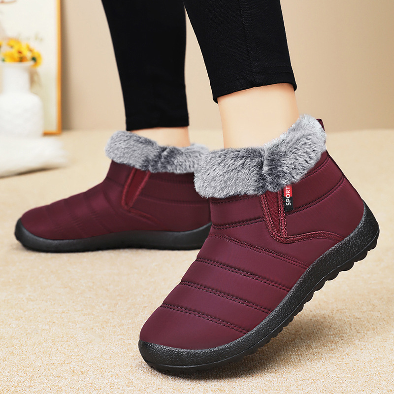Waterproof Warm Plush Lined Outdoor Snow Ankle Boots 