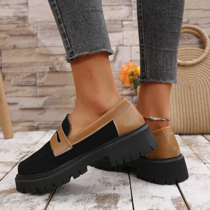 Women's fashionable thick-soled slip-on loafers