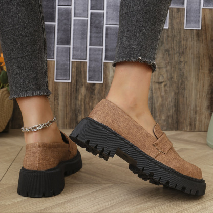 Women's thick-soled comfortable slip-on loafers