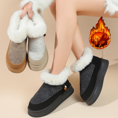 Women's thick-soled velvet cotton shoes