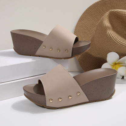 Ladies summer thick-soled wedge slippers