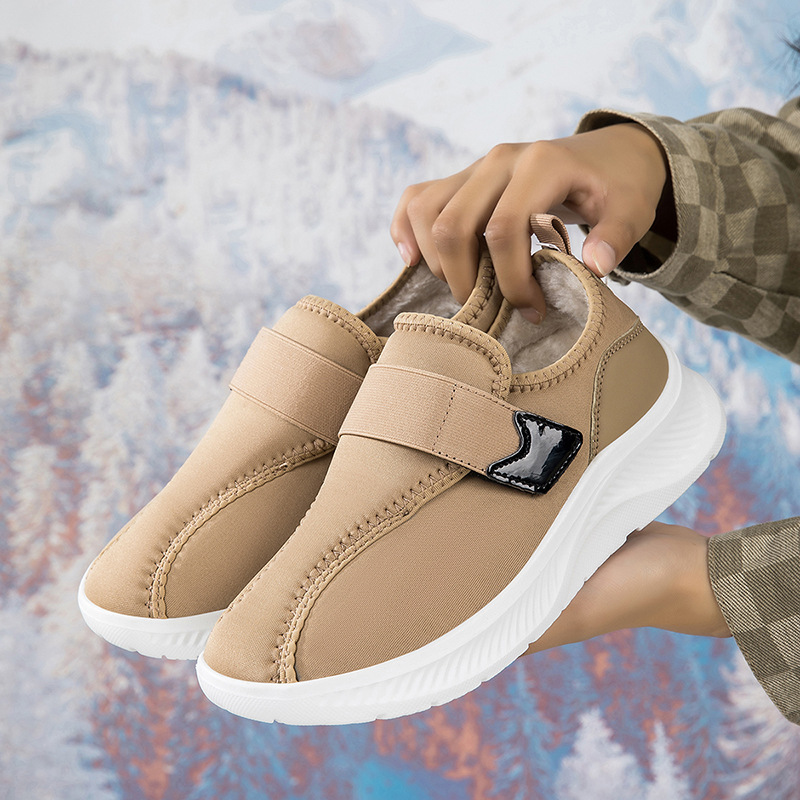 Women's winter fleece-lined warm non-slip lightweight cotton shoes