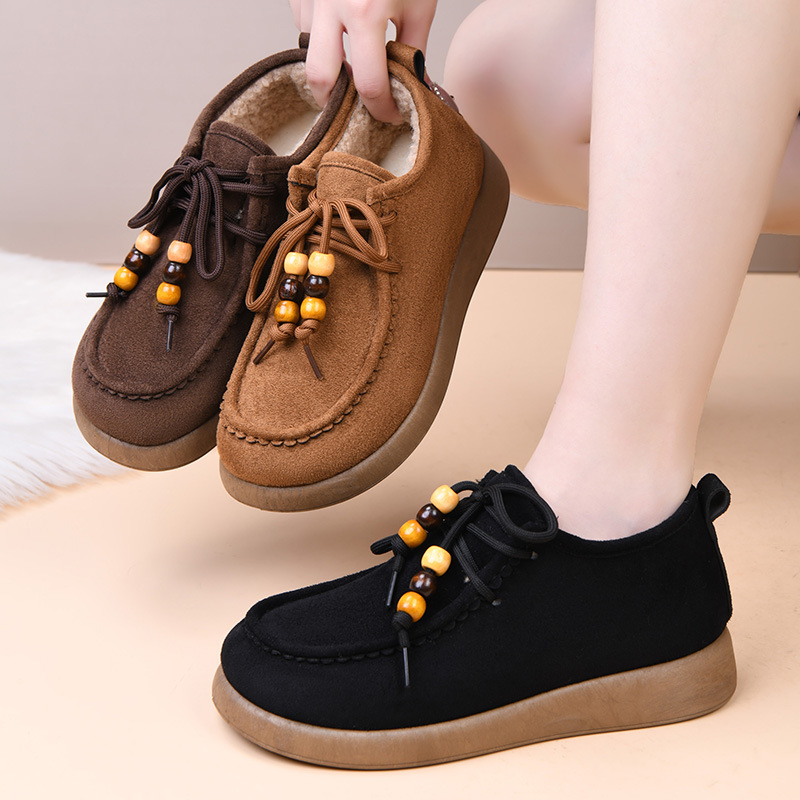 🔥Women's fleece-lined slip-on cotton shoes