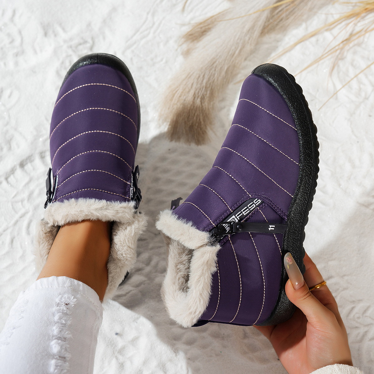 Women's/Men's Waterproof Warm Side Zipper Winter Boots