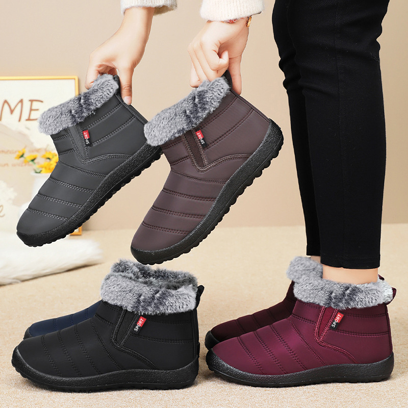 Waterproof Warm Plush Lined Outdoor Snow Ankle Boots 
